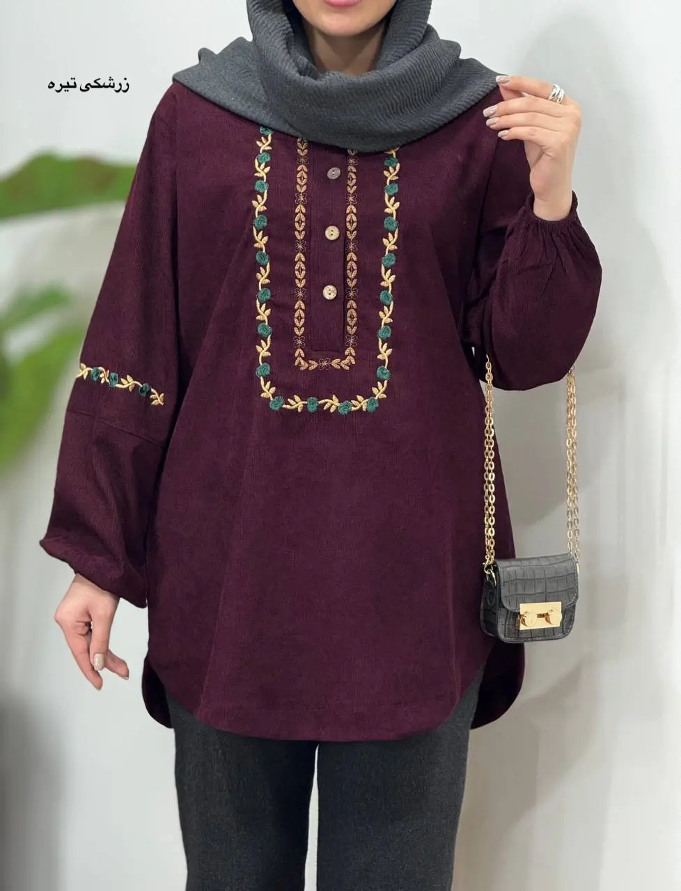 مانتو پاییزه گلدوزی نسا 2